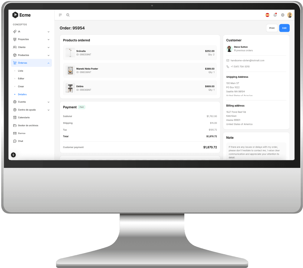 Pedidos del proveedor